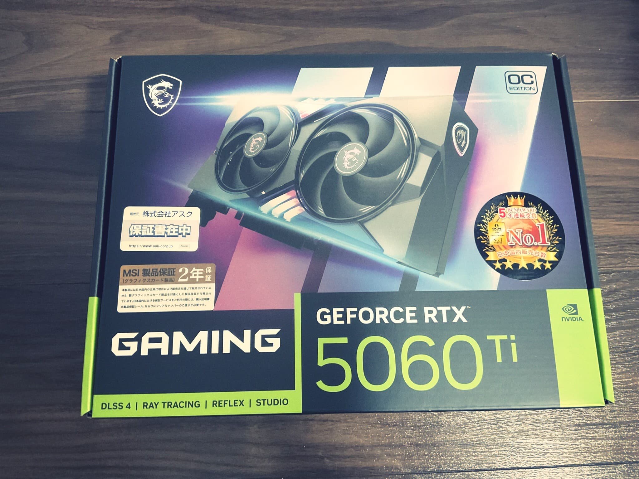 MSI GeForce RTX 5060 Ti 16G GAMING OC を購入のサムネイル画像